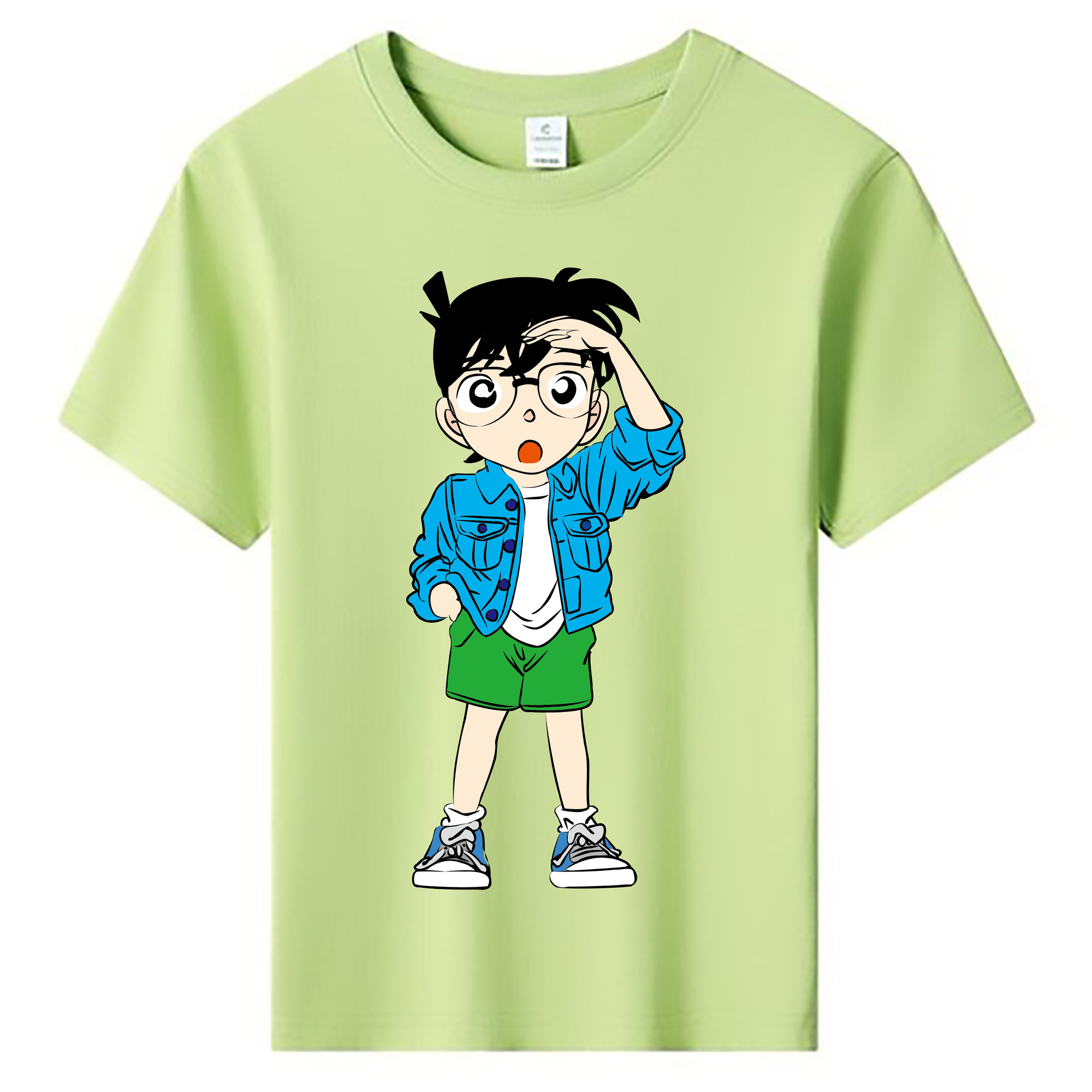 （画像用） 名探偵コナン 江戸川 コナン Detective Conan Conan Edogawa 綿100％キッズTシャツ（フロントプリント）